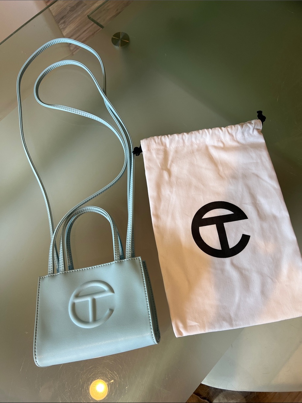 Telfar Mini Shopping Bag in Pool Blue